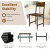 Set van 2 eetkamerstoelen metalen poten schuine rugleuning rustieke houtnerf eetkamerstoelen zonder armleuningen bruin 3