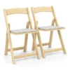 Set van 2 eetkamerstoelen opvouwbare keukenstoelen met rubberhouten poten en gevoerde zitting draagbare banketstoelen 1