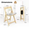 Set van 2 eetkamerstoelen opvouwbare keukenstoelen met rubberhouten poten en gevoerde zitting draagbare banketstoelen 2