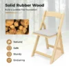Set van 2 eetkamerstoelen opvouwbare keukenstoelen met rubberhouten poten en gevoerde zitting draagbare banketstoelen 3