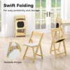 Set van 2 eetkamerstoelen opvouwbare keukenstoelen met rubberhouten poten en gevoerde zitting draagbare banketstoelen 6
