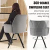 Set van 2 fluwelen stoel 360 graden draaistoel met metalen poten/brede rugleuning/ergonomische armleuningen grijs 3