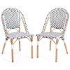 Set van 2 franse bistrostoelen rotan eetstoelen voor buiten met gegalvaniseerd metalen frame voor tuin keuken en terras 1