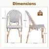Set van 2 franse bistrostoelen rotan eetstoelen voor buiten met gegalvaniseerd metalen frame voor tuin keuken en terras 2