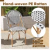 Set van 2 franse bistrostoelen rotan eetstoelen voor buiten met gegalvaniseerd metalen frame voor tuin keuken en terras 3