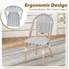 Set van 2 franse bistrostoelen rotan eetstoelen voor buiten met gegalvaniseerd metalen frame voor tuin keuken en terras 4
