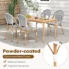 Set van 2 franse bistrostoelen rotan eetstoelen voor buiten met gegalvaniseerd metalen frame voor tuin keuken en terras 6