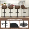 Set van 2 in hoogte verstelbare barkrukken 2 gevoerde barkrukken met rugleuning 360° draaibare keukenstoelen krukken voor in de kroeg 4