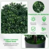 Set van 2 kunstmatige vormbomen van buxus nep bolplanten met uv bestendige bladeren 343 witte vruchten kunstplanten in pot 3