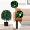 Set van 2 kunstmatige vormbomen van buxus nep bolplanten met uv bestendige bladeren 343 witte vruchten kunstplanten in pot 6