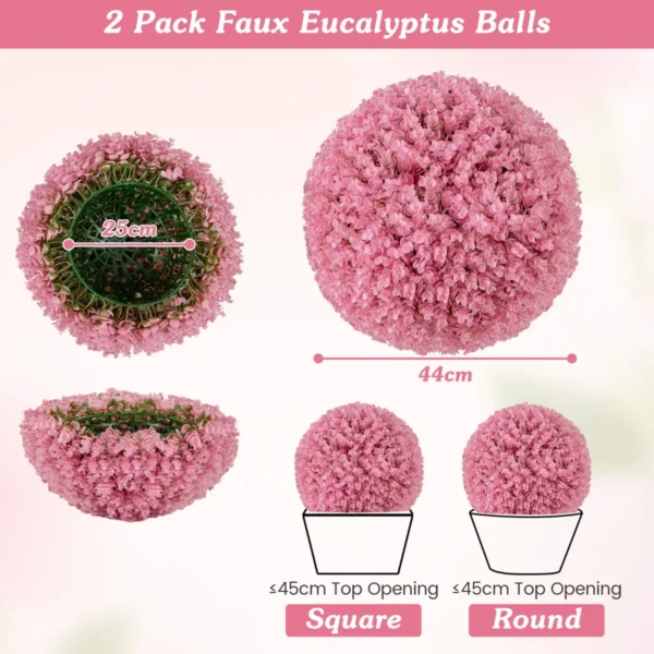 Set van 2 kunstmatige vormsnoeiballen 44 cm decoratieve ballen met 7 lagen bladeren tuinbol voor binnen en buiten uv bescherming 2