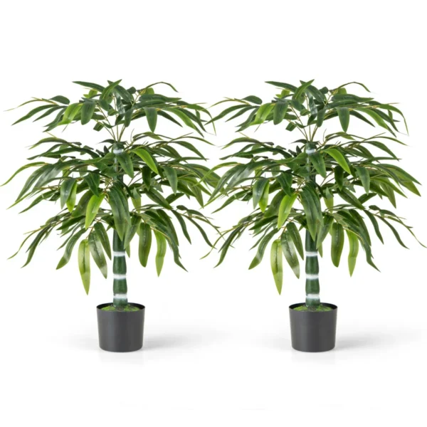 Set van 2 kunstplanten 100 cm kunstboom met pot stammen en verstelbare takken kunstplant voor thuis kantoor bamboedecoratie 1