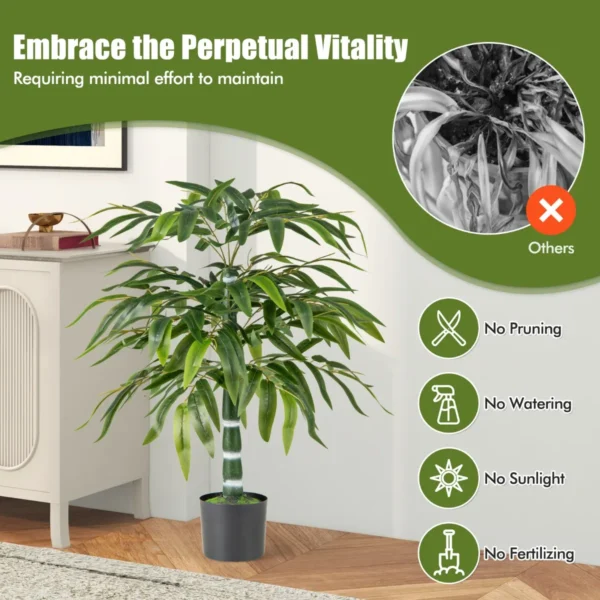 Set van 2 kunstplanten 100 cm kunstboom met pot stammen en verstelbare takken kunstplant voor thuis kantoor bamboedecoratie 3