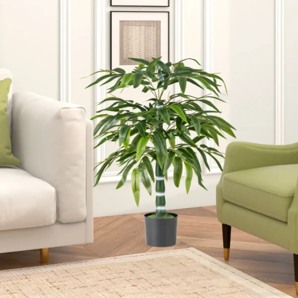 Set van 2 kunstplanten 100 cm kunstboom met pot stammen en verstelbare takken kunstplant voor thuis kantoor bamboedecoratie 7