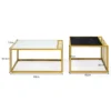Set van 2 moderne nesttafel stapelbare zij koffietafel waterdicht gemarmerde tafelblad vrije combinatie industrieel ontwerp 3