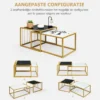 Set van 2 moderne nesttafel stapelbare zij koffietafel waterdicht gemarmerde tafelblad vrije combinatie industrieel ontwerp 5