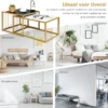 Set van 2 moderne nesttafel stapelbare zij koffietafel waterdicht gemarmerde tafelblad vrije combinatie industrieel ontwerp 6