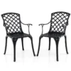 Set van 2 multifunctionele terrasstoelen metalen buiten eetkamerstoelen stevige buitenfauteuil 66 x 57 x 94 cm 1