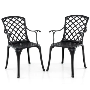 Set van 2 multifunctionele terrasstoelen metalen buiten eetkamerstoelen stevige buitenfauteuil 66 x 57 x 94 cm 1