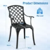 Set van 2 multifunctionele terrasstoelen metalen buiten eetkamerstoelen stevige buitenfauteuil 66 x 57 x 94 cm 2