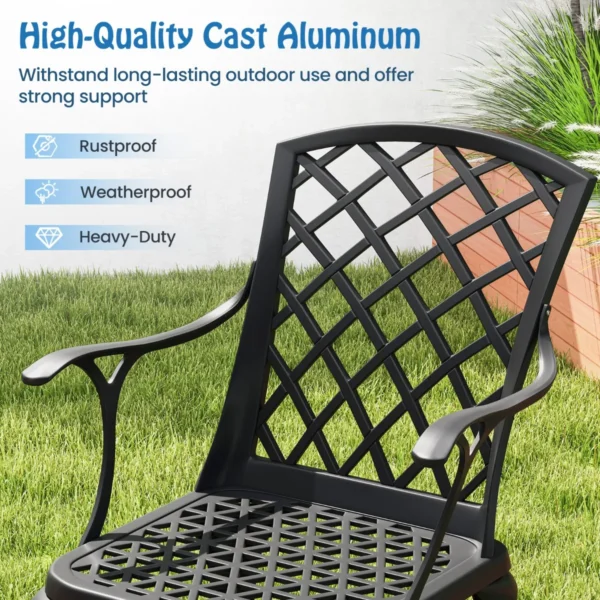 Set van 2 multifunctionele terrasstoelen metalen buiten eetkamerstoelen stevige buitenfauteuil 66 x 57 x 94 cm 3