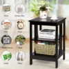 Set van 2 nachtkastjes bijzettafel met versterkte spijlen salontafel voor bank nachtkastje met 3 niveaus koffie 4
