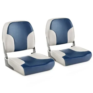 Set van 2 opvouwbare bootstoelen met lage rugleuning schuimgevulde visstoelen met aluminium scharnieren weerbestendig 1