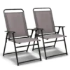 Set van 2 opvouwbare stoelen voor buiten met armleuningen en rugleuning driehoekig frame terrasstoel stoelenset voor kamperen 1
