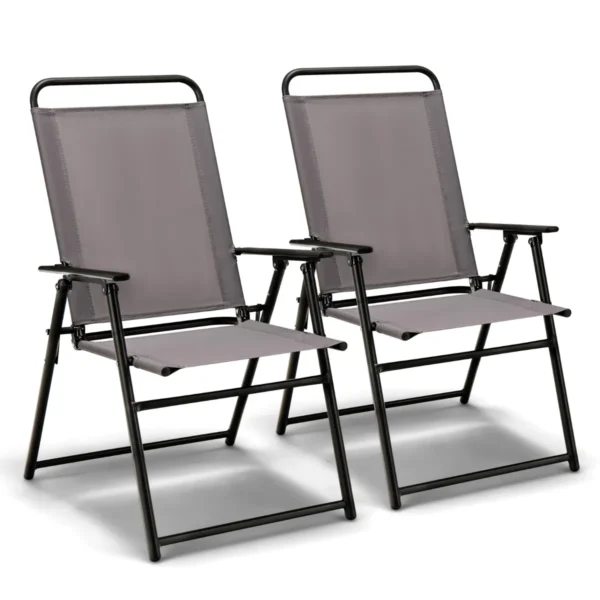 Set van 2 opvouwbare stoelen voor buiten met armleuningen en rugleuning driehoekig frame terrasstoel stoelenset voor kamperen 1