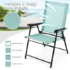 Set van 2 opvouwbare terrasstoelen draagbare stoelen met rugleuning en metalen frame eetstoelen voor buiten mintgroen 3
