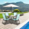 Set van 2 opvouwbare terrasstoelen draagbare stoelen met rugleuning en metalen frame eetstoelen voor buiten mintgroen 7