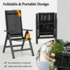 Set van 2 opvouwbare terrasstoelen lichtgewicht tuinstoelen met 7 voudig verstelbare rugleuning armleuningen inklapbare balkonstoelen 3