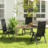Set van 2 opvouwbare terrasstoelen lichtgewicht tuinstoelen met 7 voudig verstelbare rugleuning armleuningen inklapbare balkonstoelen 7