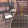 Set van 2 rieten terrasstoelen pe rotan buitenstoelen met zacht ritskussen stevig metalen frame en weerbestendig riet bruin 3