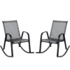 Set van 2 schommelstoelen met ademende stoffen zitting tuinstoelen schommelstoel voor tuin/balkon grijs 1