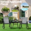 Set van 2 schommelstoelen met ademende stoffen zitting tuinstoelen schommelstoel voor tuin/balkon grijs 3