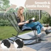 Set van 2 schommelstoelen met ademende stoffen zitting tuinstoelen schommelstoel voor tuin/balkon grijs 5
