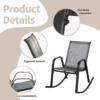 Set van 2 schommelstoelen met ademende stoffen zitting tuinstoelen schommelstoel voor tuin/balkon grijs 7