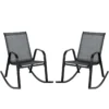 Set van 2 schommelstoelen met ademende stoffen zitting tuinstoelen schommelstoel voor tuin/balkon zwart 1