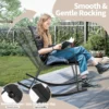 Set van 2 schommelstoelen met ademende stoffen zitting tuinstoelen schommelstoel voor tuin/balkon zwart 4