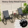 Set van 2 schommelstoelen met ademende stoffen zitting tuinstoelen schommelstoel voor tuin/balkon zwart 5