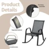 Set van 2 schommelstoelen met ademende stoffen zitting tuinstoelen schommelstoel voor tuin/balkon zwart 7
