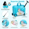 Set van 2 stuks bagage voor kinderen koffer van 47 cm en rugzak van 30 cm met wieltjes en waterdichte harde schaal rollende bagage+rugzak 5