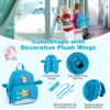 Set van 2 stuks bagage voor kinderen koffer van 47 cm en rugzak van 30 cm met wieltjes en waterdichte harde schaal rollende bagage+rugzak 6