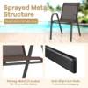 Set van 2 terrasstoelen stapelbare metalen eetkamerstoel met armleuningen tuinstoel van ademende bruin 4