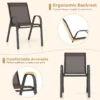 Set van 2 terrasstoelen stapelbare metalen eetkamerstoel met armleuningen tuinstoel van ademende bruin 5
