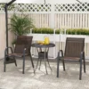 Set van 2 terrasstoelen stapelbare metalen eetkamerstoel met armleuningen tuinstoel van ademende bruin 7