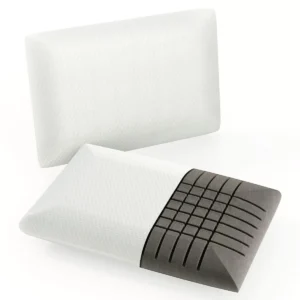 Set van 2 traagschuim hoofdkussens met houtskool verkoelende kussens 3d uitsnijding afneembaar en wasbaar kussensloop wit 1