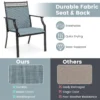 Set van 2 tuinstoelen buitenstoelen hoge rugleuning sneldrogende stof stevig metalen frame blauw 4