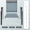 Set van 2 tuinstoelen buitenstoelen hoge rugleuning sneldrogende stof stevig metalen frame blauw 7